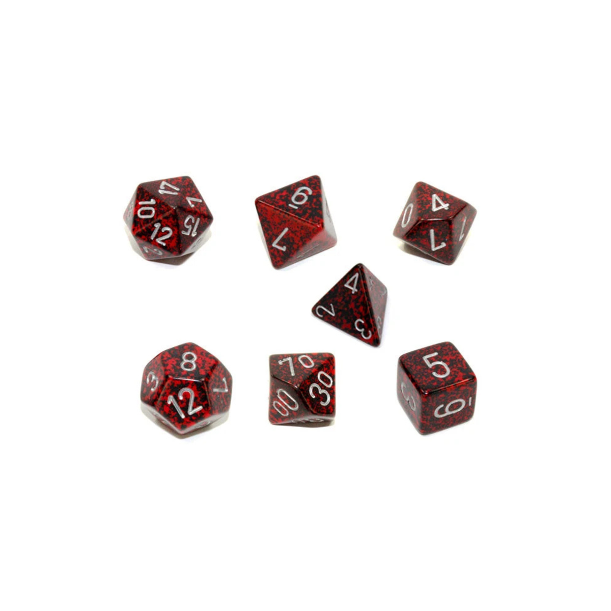 Chessex - Speckled Silver Volcano Polyhedral 7-Dice Set