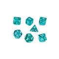 Chessex - Translucent Teal/white Polyhedral 7-Dice Set